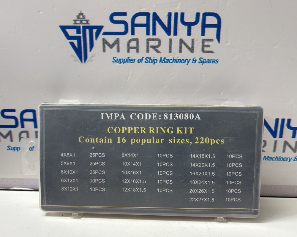 COPPER RING KIT CONTAIN 16 POPULAR SIZES, 220 PCS IMPA CODE: 813080A