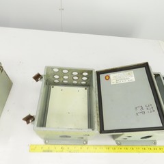 Hoffman 10″ x 8″ x 6″ Electrical Enclosure W/Back Plate Hinged Door Lot Of 3