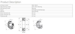 1pcs NEW NSK 1306 K Self-Aligning Ball Bearings 30x72x27mm Fast shipment