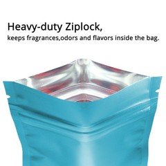 Blue Various Sizes Foil Zip Pouch Light Block Moisture Proof Reusable Bags