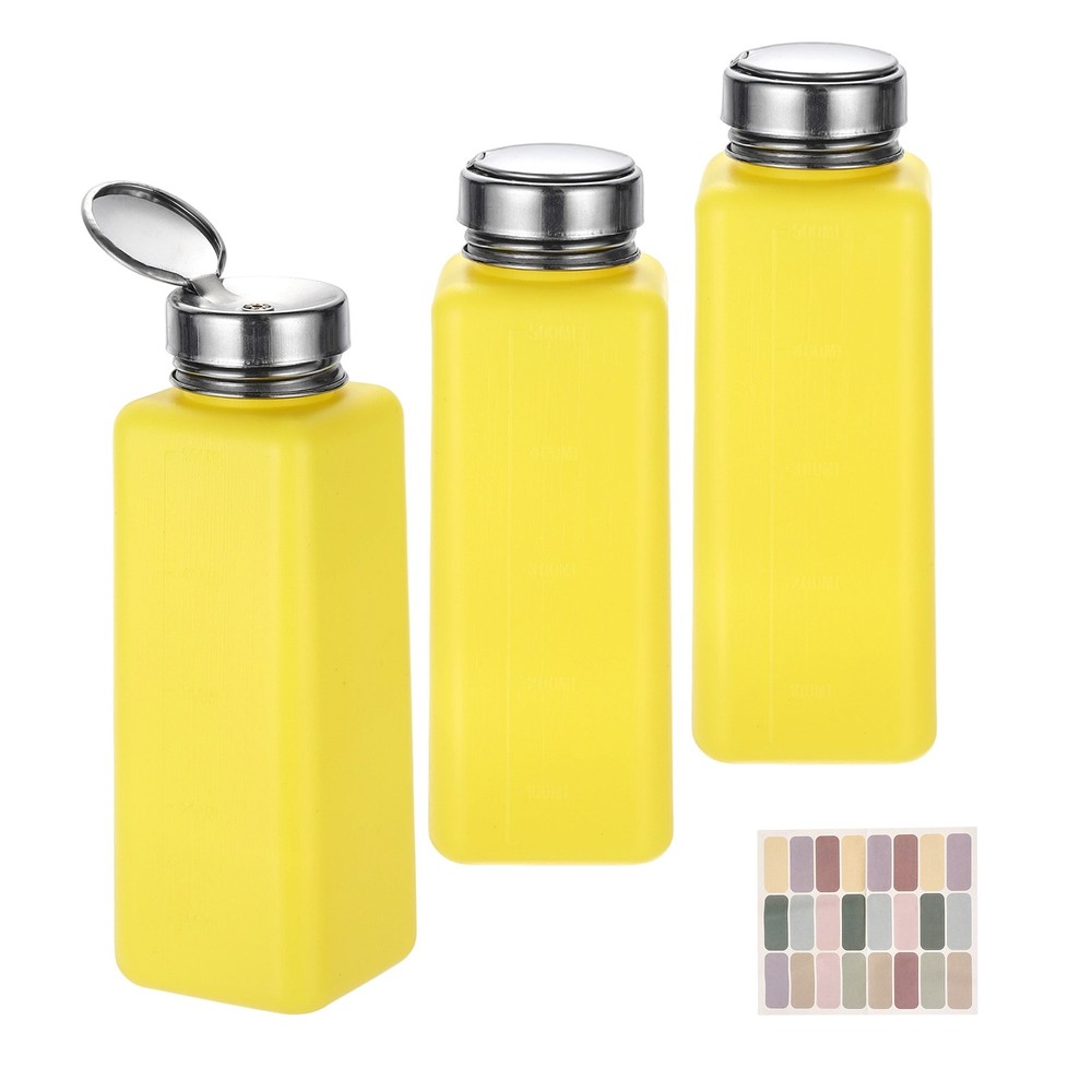 3Pcs 500ml/16.9oz Solvent Alcohol Dispenser for Acetone Cleanser Yellow