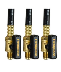 Fieldpiece HR3B Ball Valve Refrigerant Hose Set (3) with Color Tags – 1/4″ x 1/4