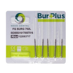 Wave Dental Surgical Burs Carbides FGOS 702L 25mm Length Flat End Taper Crosscut