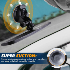 Rear View Mirror, Adjustable Interior Rearview Mirror with Suction Cup, anti Gl