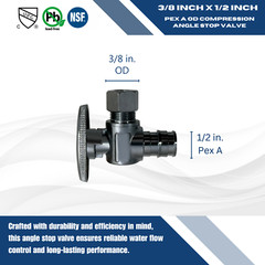 XFITTING 50 Pcs 3/8″ OD Comp. x 1/2″ Pex A Angle Valve, F1960 Expansion Valve