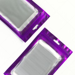 Multi-Size Matte Purple Mylar Flat Zip Seal Pouch Bag For Storage w/ Window P10
