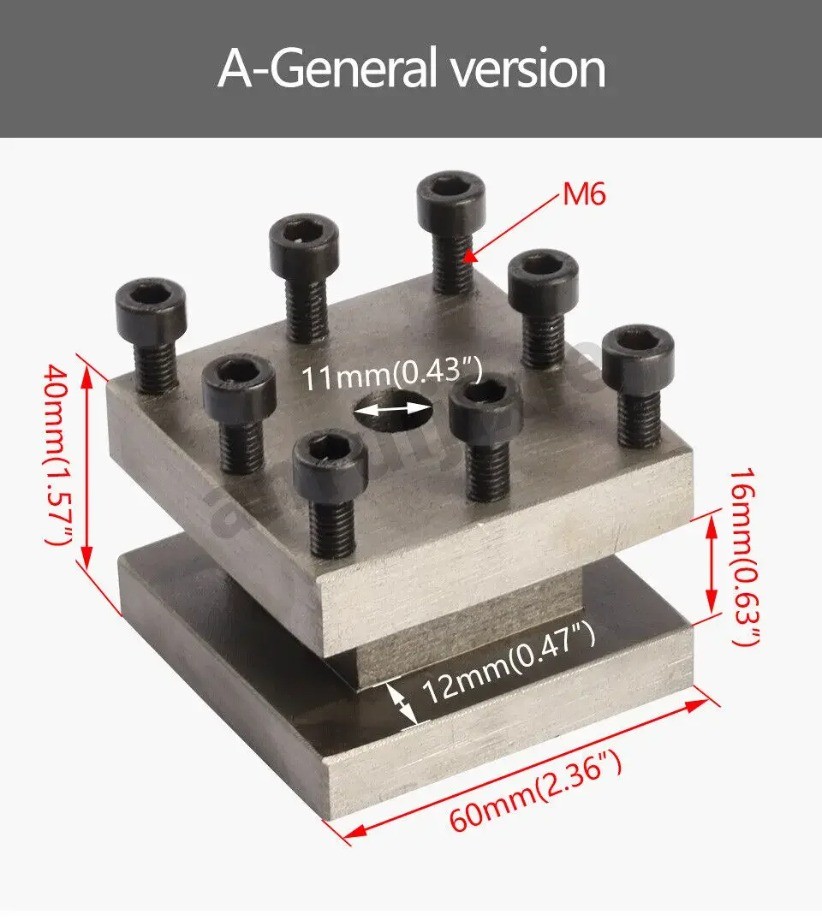 Lathe Four-position tool post 60mm/Tool Holder/Square Tools Post Rest WM210V