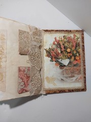 Junk Journal Boho Style Antique Vtg. Ephemera Handmade Book Lg. 9″x6.5″ 116 Pg.