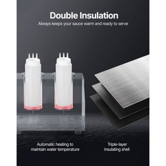 0.8×2 L Electric Bottle Warmer with Bottle Commercial Hot Fudge Warmer 86-185℉