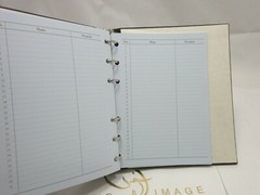 Address Book Leather Cover 6 Ring Binder Graphic Image Dark Brown