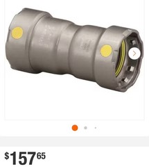 Viega MegaPressG 1 in. Press Carbon Steel Coupling with Stop (5-Pack) (Gas Only
