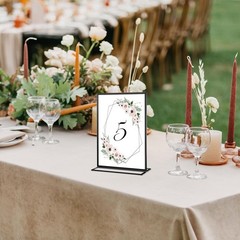 10 Pack Acrylic Sign Holder 4×6 Inch Photo Frame Table Menu Display Stand Black