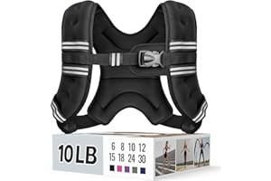 Zeerun Weighted Vest, 6lb/8lb/10lb/12lb/15lb/18lb/20lb/24lb/30lb for Men Women,