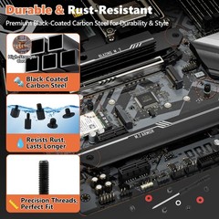 Kalote 32PCS M2x2.5, M3x3, M2x3+4.5, M3x6+3, M2x6+4, 32Pcs Black M.2 Screws