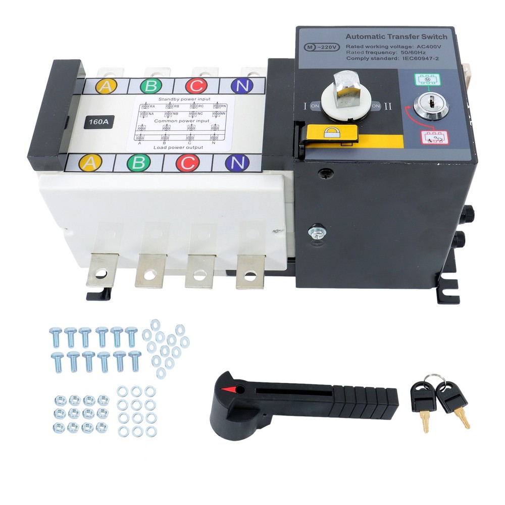 110/220V ATS 4P Automatic Transfer Switch 160A Industrial Generator Grid To AC