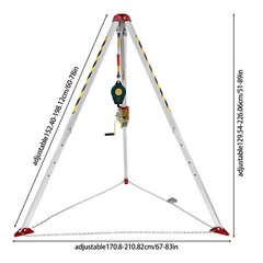 Confined Space Tripod Kit w/ 1200lb Winch 5-6.5ft Adjustable Legs Rescue Tripod