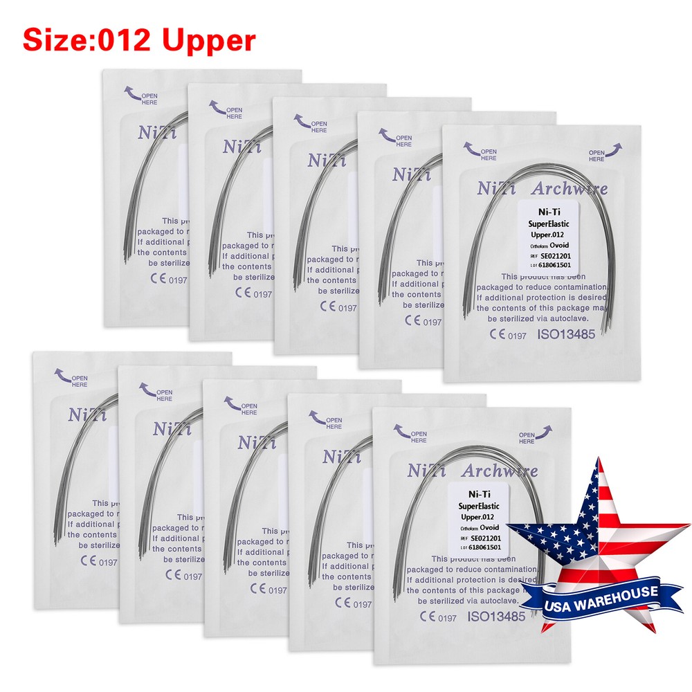 100pcs USA dental orthodontic super elastic niti round arch wires upper & Lower