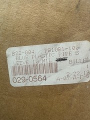 S22-004-PS10B1 Blue Plastic Pipe Sleeve 10Mil. Open Box – NEW Fast Ship