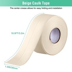 Beige Caulk Tape Self Adhesive Caulking Strip Waterproof Peel & Stick Seal Toile