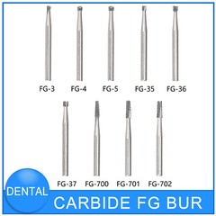 10PCS Dental Carbide Drill Bur Diamond FG1.6mm for High Speed Handpiece Tungsten