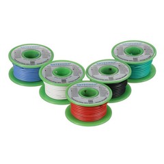 18 Gauge Silicone Wire Kit Red Black White Blue and Green Each 25ft 18 AWG St…
