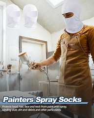 12 Pcs Painters Spray Socks Unisex Adult Painters Mask Painting Dust Hood Snu…