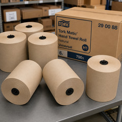 Tork 290088 Matic H1 Hardwound Paper Towels Natural 1-Ply 700 ft 6 Rolls