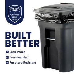 Plasticplace 95-96 Gallon Garbage Can 3 Mil Heavy Duty Trash 61 X 68 25 Count