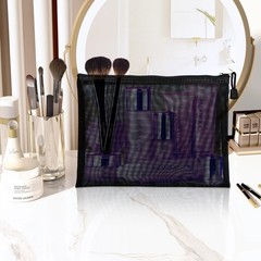 4 Pieces Zipper Mesh Bags, a Bag with a Zipper Cosmetic Organizer Pouch for D…