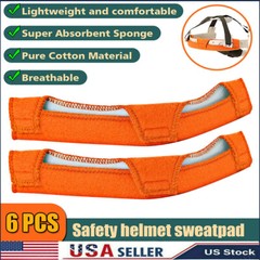 6 Pack Safety Helmet Sweatband Cotton Hard Hat Liner Accessories Washable