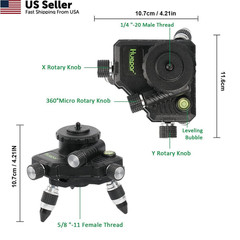 Laser Level Adapter 360-Degree Rotating Base 1/4″ Tripod Mount Micro-Adjust USA