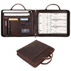 3 Ring Check Binder 9″x11.25″ Zippered Business Checkbook Holder, Fits 3 & 9 Hol