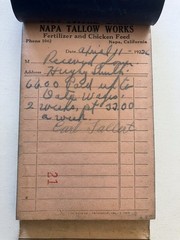 Vintage 1926 Receipt Book Pad NAPA TALLOW WORKS , NAPA CALIORNIA