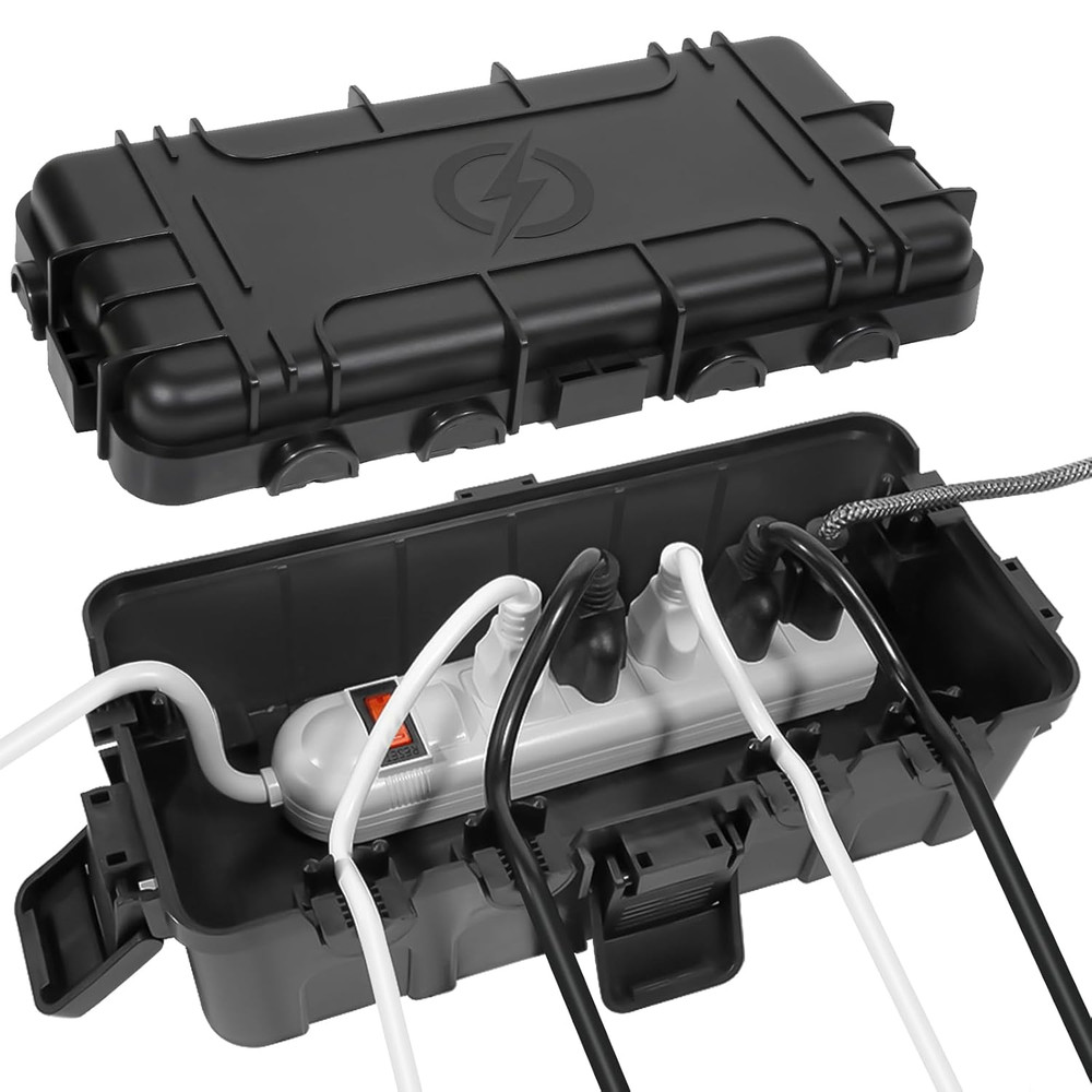 Outdoor Extension Cord Box Power Strip Cover Waterproof Cable Protector Case