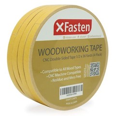 XFasten Double Sided Woodworking Tape 1/2″ x 36 Yards (4-Pack)