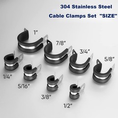 Cable Clamp Assortment Kit, 68~Piece Stainless Steel Pipe Clamps with Case