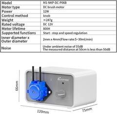 M1-NKP Peristaltic Pump 12V 5-30ml/min – Adjustable Liquid Dosing for Lab & F…