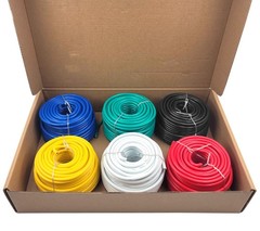 12 Gauge AWG Primary Wire 300 feet 50 ft per Color Red Black Blue Yellow Gree…