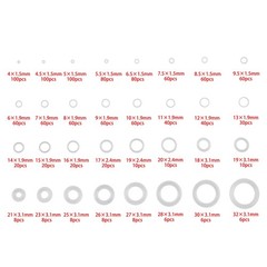1228 Pcs 32 Size Clear Food Grade Silicone O-Rings Assortment Kit with OD 4-32mm