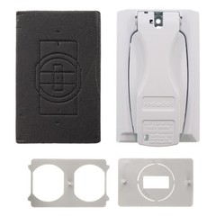 RED DOT DCCU-WH ALUMINUM FLIP-LID WEATHERPROOF RECEPTACLE COVER, 1-GANG, WHITE