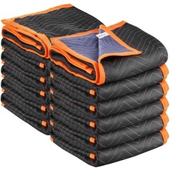 VEVOR 12 Pcs Moving Blankets 72 x 40 in Large Packing Blanket with Elastic Bands