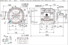 Techtop GR3-CI-TF-286TC-4-BR-D-30 Motor 30 HP 1800 Rpm 3-PH 230/460 Volt 286TC