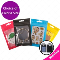Multi-size&Color Double-Side Glossy Mylar Flat Zip Lock Bag w/Window&Hang Hole
