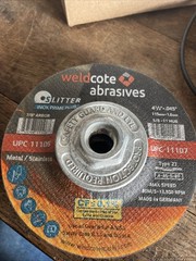 2 NOS Weldcote Abrasives Right Angle Grinder Wheels A-46-S-BF Type 27