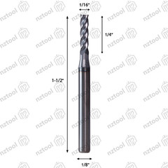 10 PCS 4 Flute 1/16″ x 1-1/2″ Overall Length Carbide End Mill -AlTiN Coated
