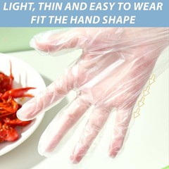 100 PCS Disposable TPE Gloves – Clear/White Plastic, Food Safe, Latex-Free,
