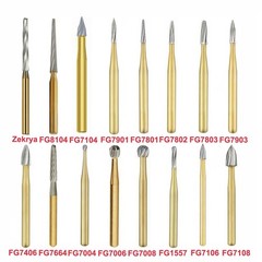 10 Pcs Dental Carbide Trimming & Finishing Burs FG7404/7406/7408/7901/7902/7903