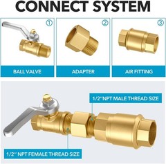 Corrosion-Resistant Brass Pipe Fitting Set, 1/2