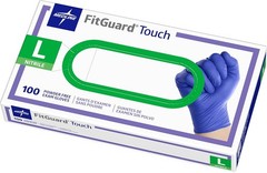 Medline FitGuard Touch Nitrile Ex Gloves, 100 Count, Lar, Powder Free,