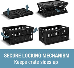 Heavy Duty 60L Collapsible Storage Crate – Stackable Organizer for Car & Garage
